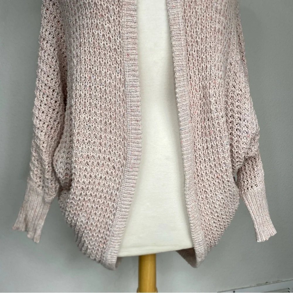 American Eagle Women's Pink Speckle Open Cocoon Knit Cardigan XS/S Cottagecore